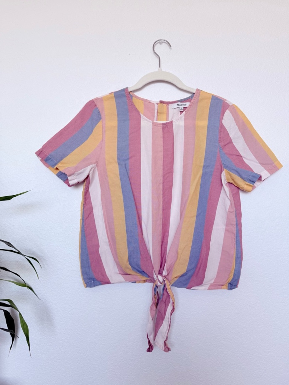 Madewell Striped Tie-Front Women’s Top